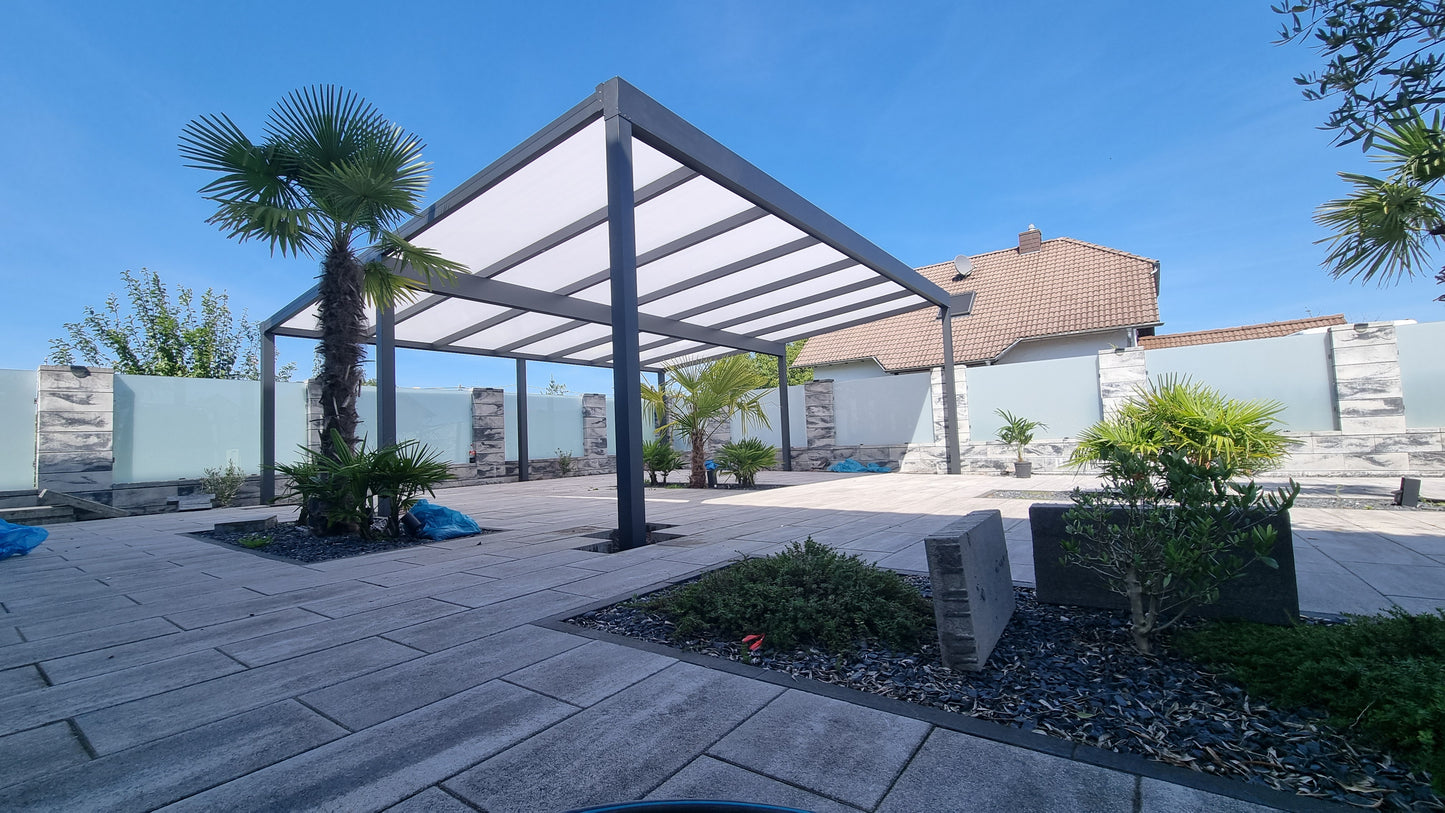 Pultdachcarport S400 wandangebunden/ freistehend (konfigurierbar)