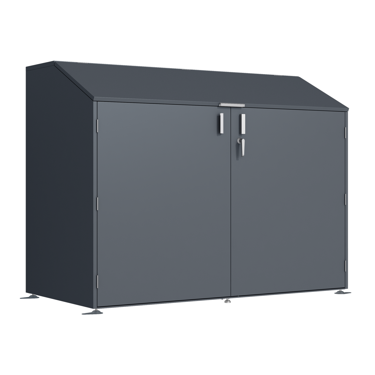 Fahrradgarage für 4 Fahrräder aus verzinktem Stahl mit Ablagefach – 200 cm