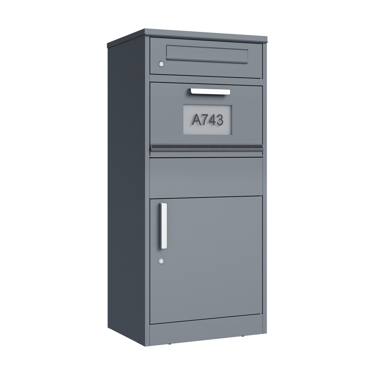 Schweng 2-in-1 Paketbox mit Briefkasten und LED-Beleuchtung – Verzinkter Stahl, abschließbar, 112 cm