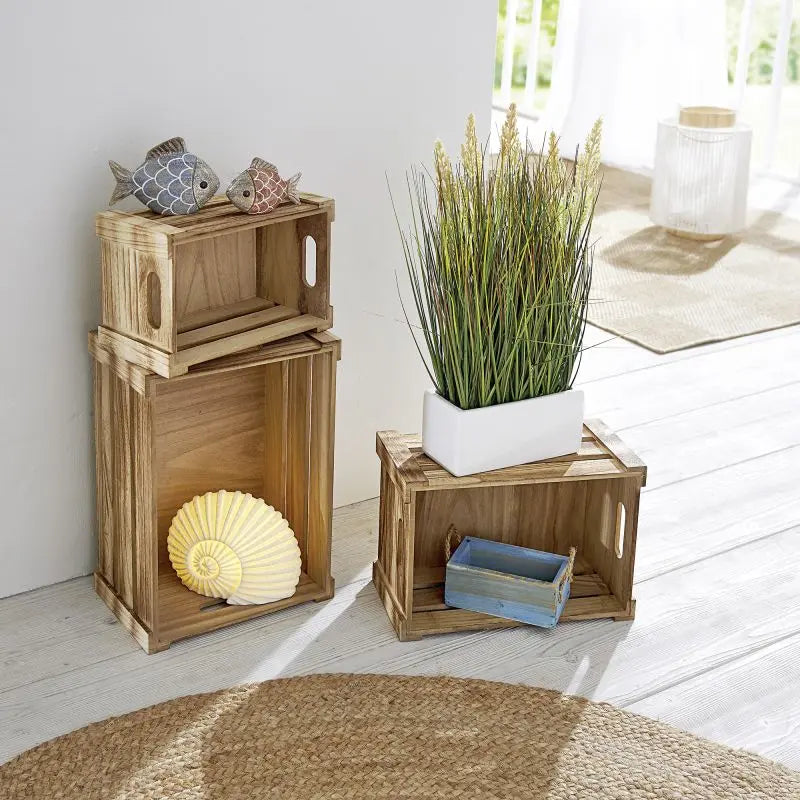 Holzkiste Basic 3er Set – Dekorative Holzkisten für Zuhause – Schweng Shop