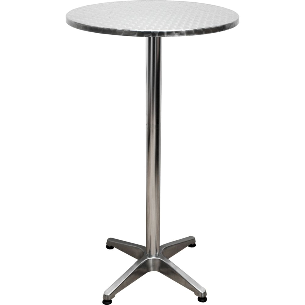 Stehtisch BISTRO, rund Stahl, Alu, silber – Schweng Shop