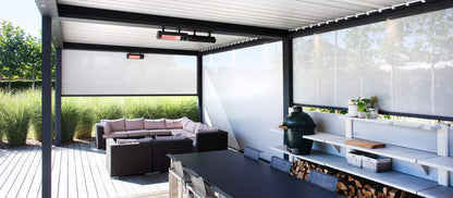Lamellenpergola B200 – konfigurierbar - Weiß RAL 9016 Feinstruktur - Breite 3,03 m – 3,18 m