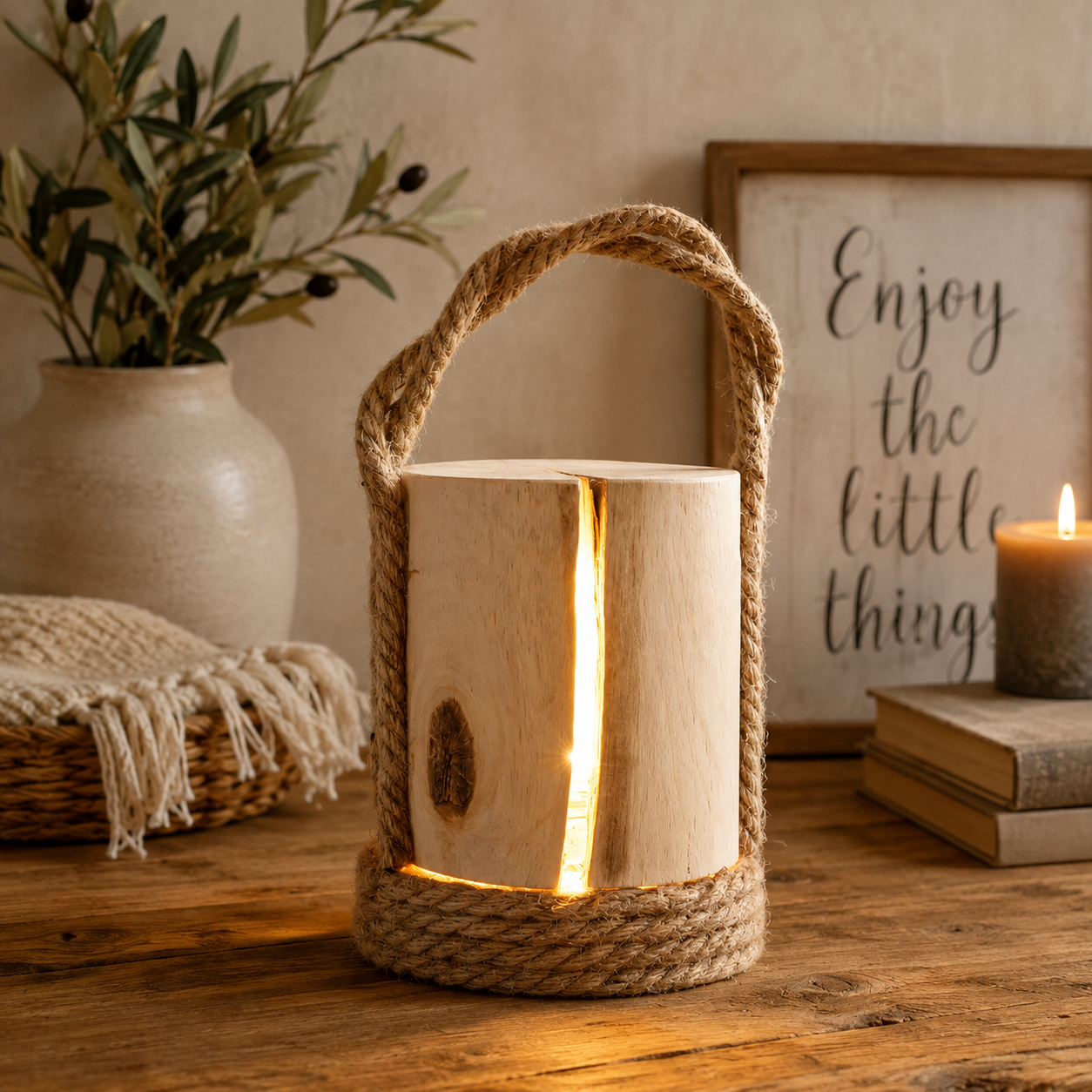 LED-Laterne "Wood"
