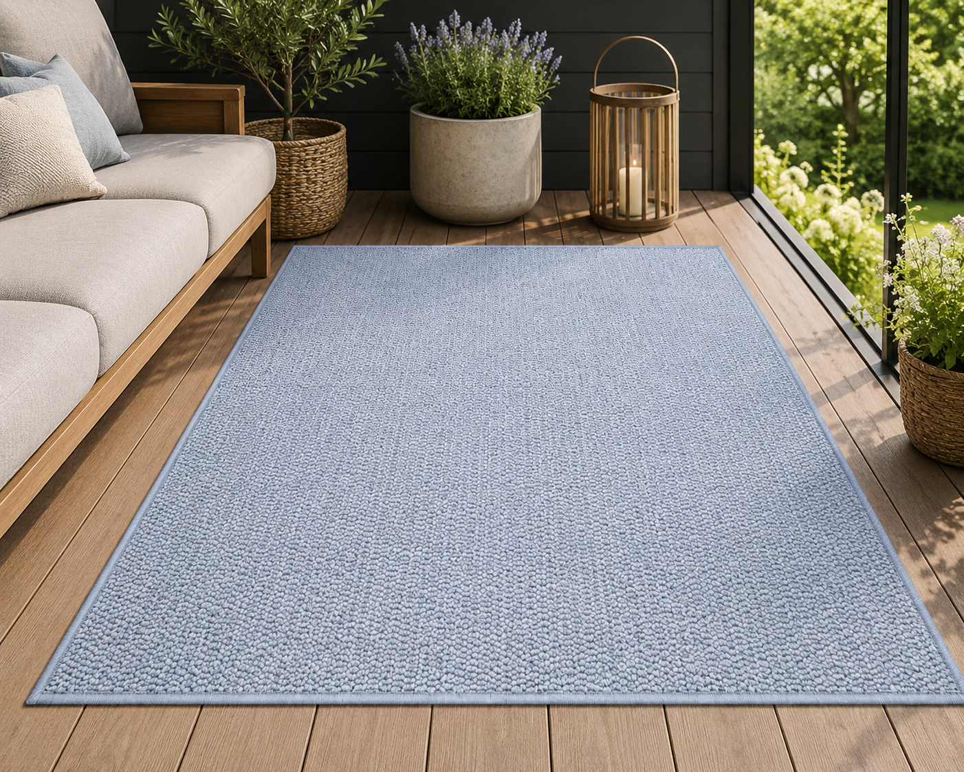 Outdoorteppich 160 × 200 cm – stilvoller Komfort für Terrasse & Balkon