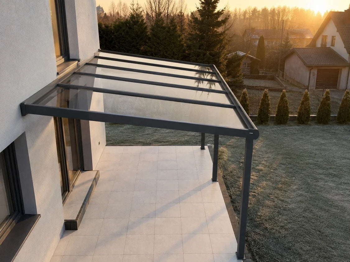 Terrassenüberdachung Glas, 5,06 m x 3,50 m