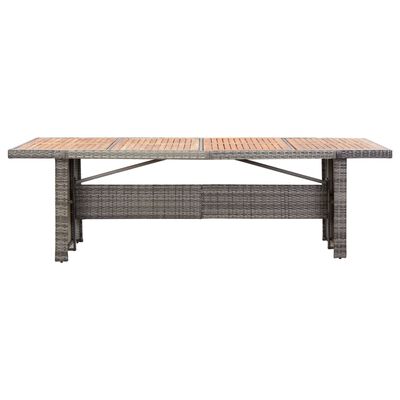 Garten-Essgruppe 9-tlg mit Auflagen Poly Rattan Grau