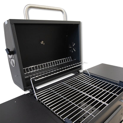 Trolley Holzkohlegrill mit Doppel-Seitenablagen, Grill