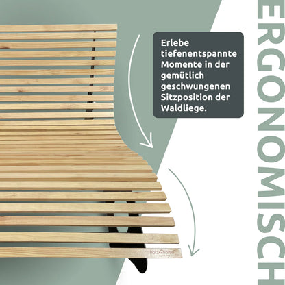 Waldliege aus Kiefernholz für Garten oder Terrasse