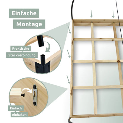 Gemüsebeet mit Abdeckung aus PVC 115cm x 80cm x 54cm I Frühbeet aus Holz