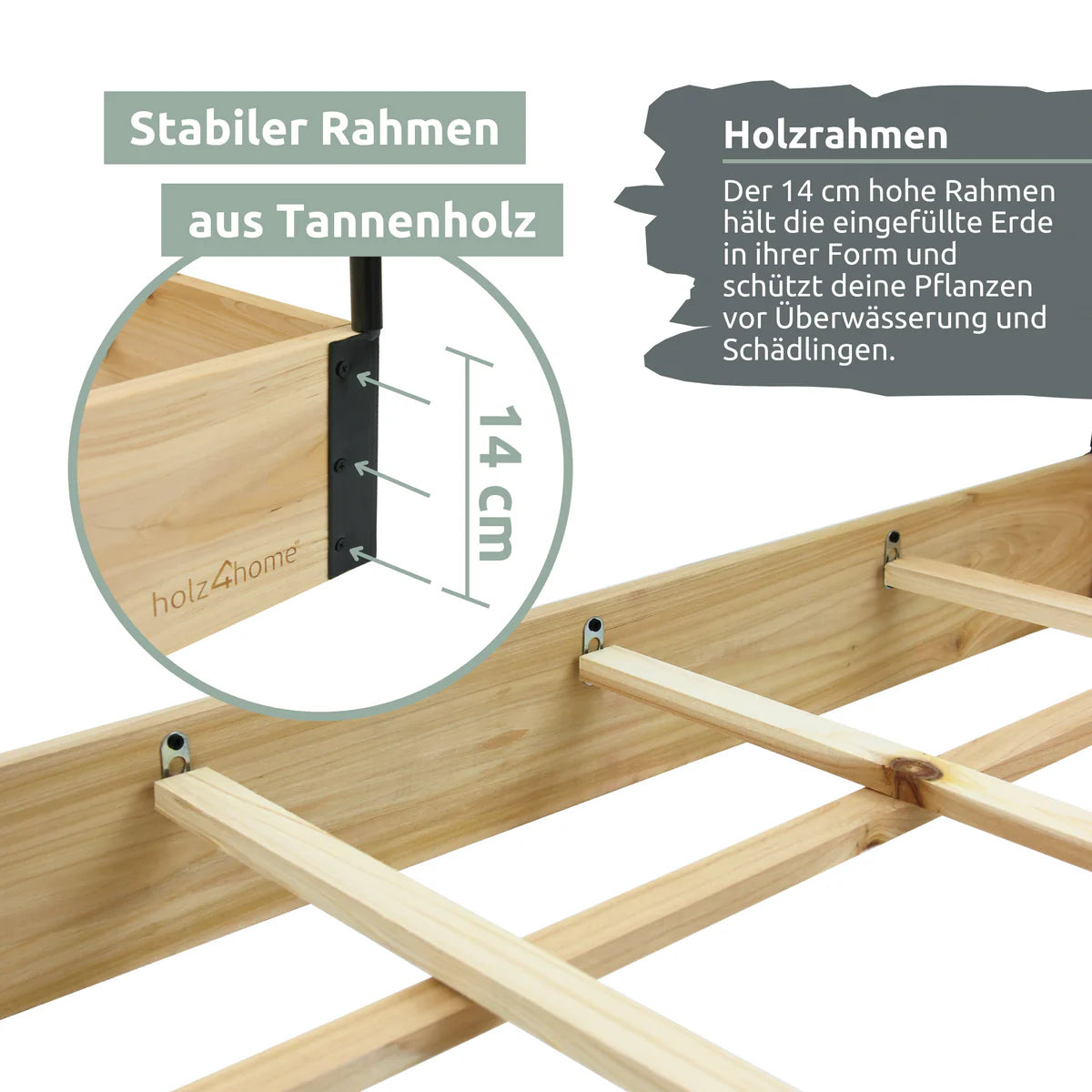 Gemüsebeet mit Abdeckung aus PVC 115cm x 80cm x 54cm I Frühbeet aus Holz