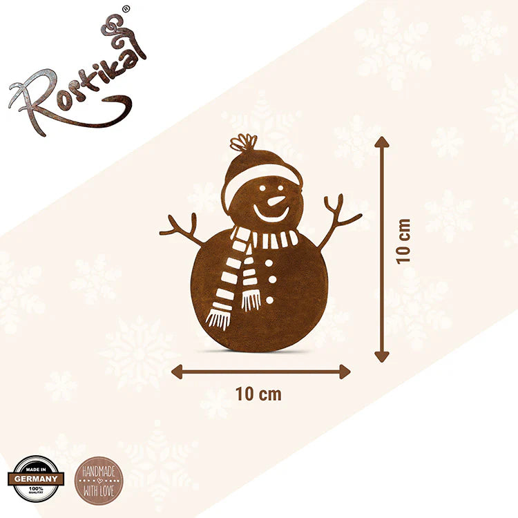 Edelrost Schneemann Norbert aus Metall | Rost Winterdeko für Garten und Haus