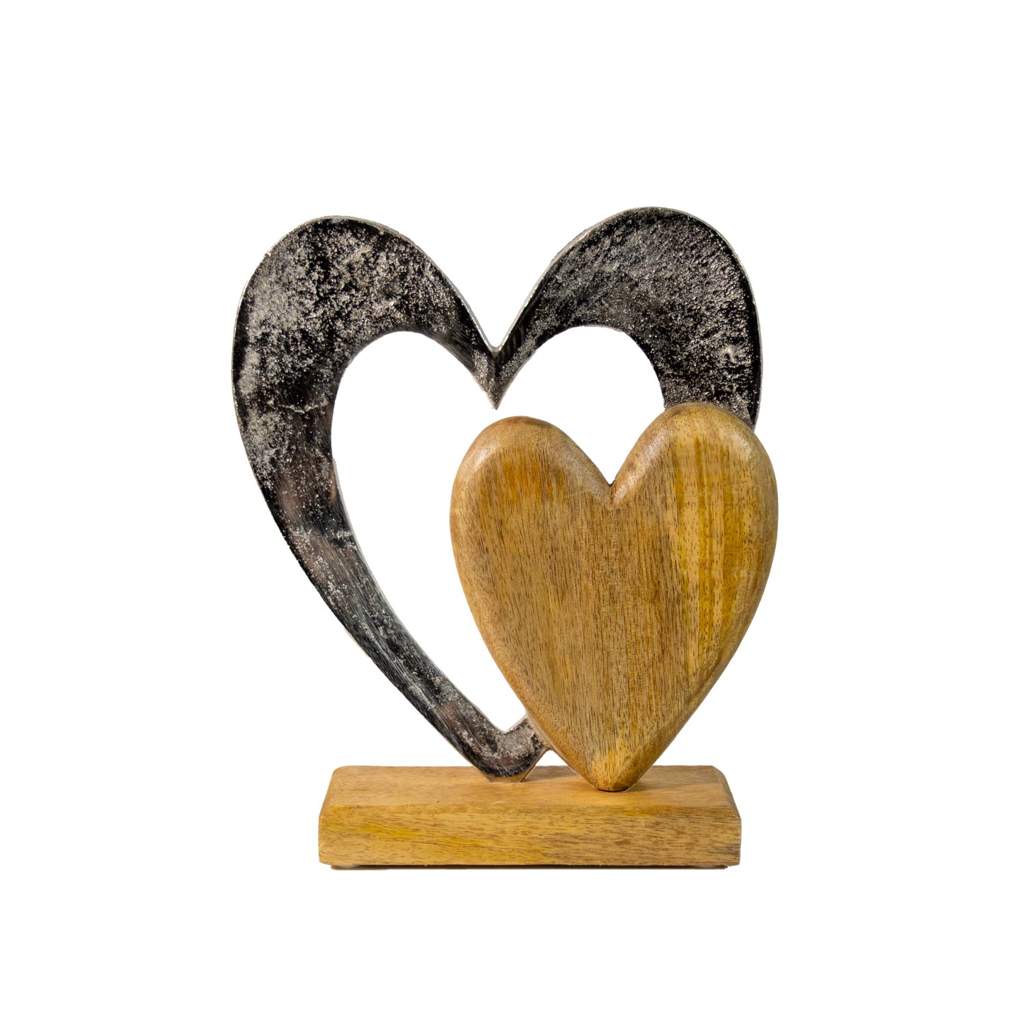 Holzdeko "Herz in Herz"