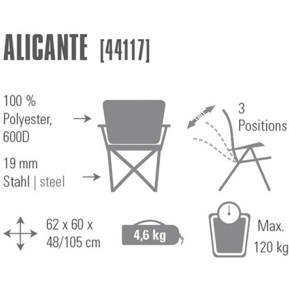 High Peak Campingstuhl Alicante 44117, Camping-Stuhl