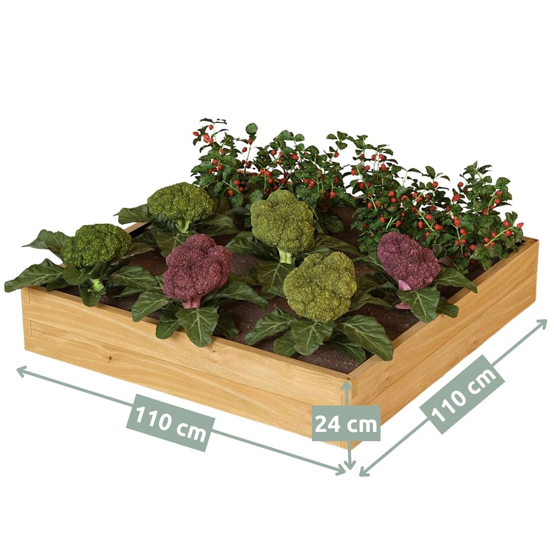 Hochbeet aus Holz mit Vlieseinlage