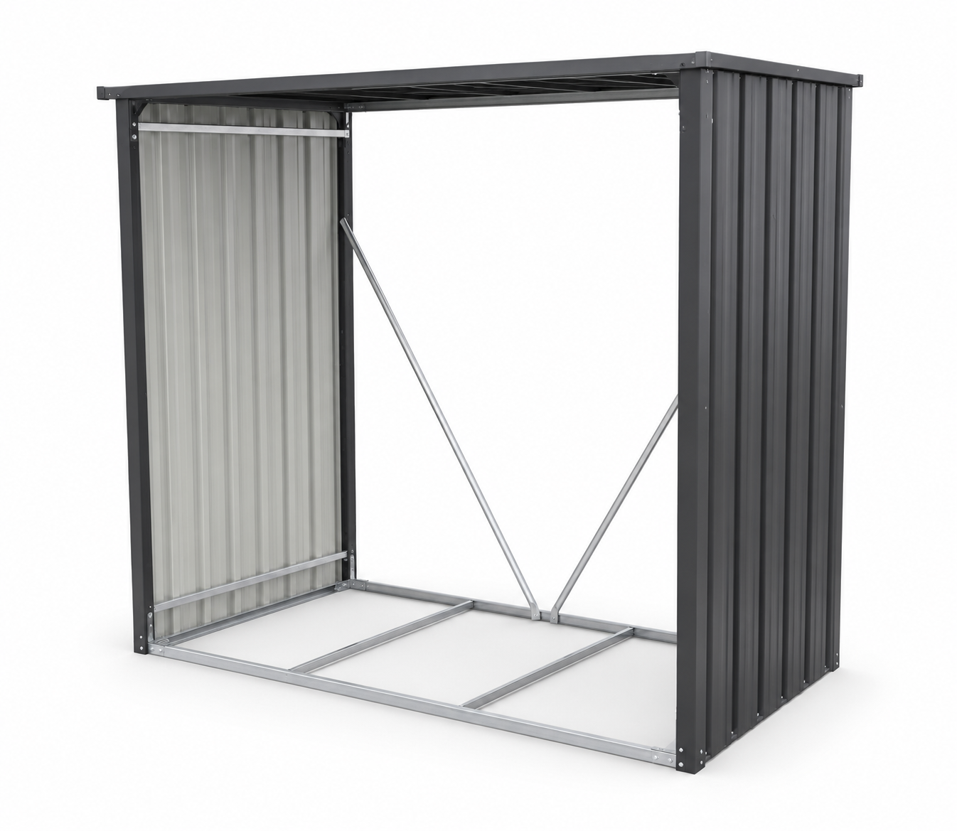 Kaminholzunterstand Anthrazit 151 × 90 × 160 cm – Wetterfest & Robust