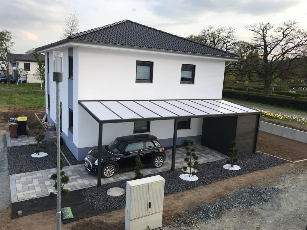Pultdachcarport S400 wandangebunden/ freistehend (konfigurierbar)