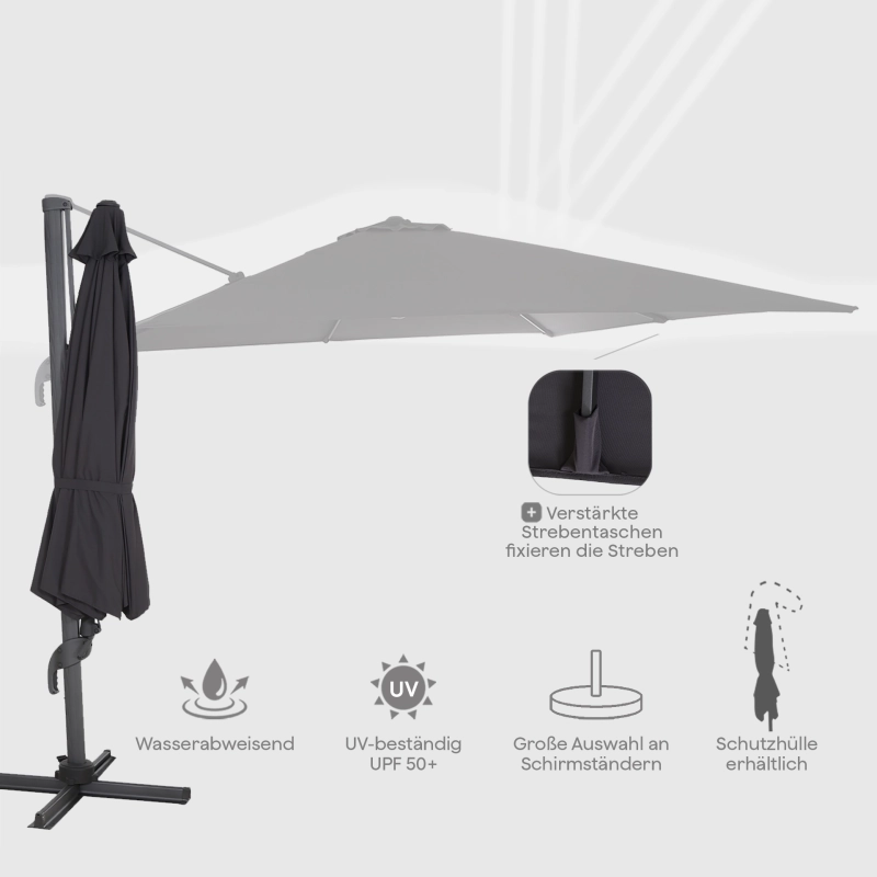 California N+ Ampelschirm | 300x300 cm | eckig