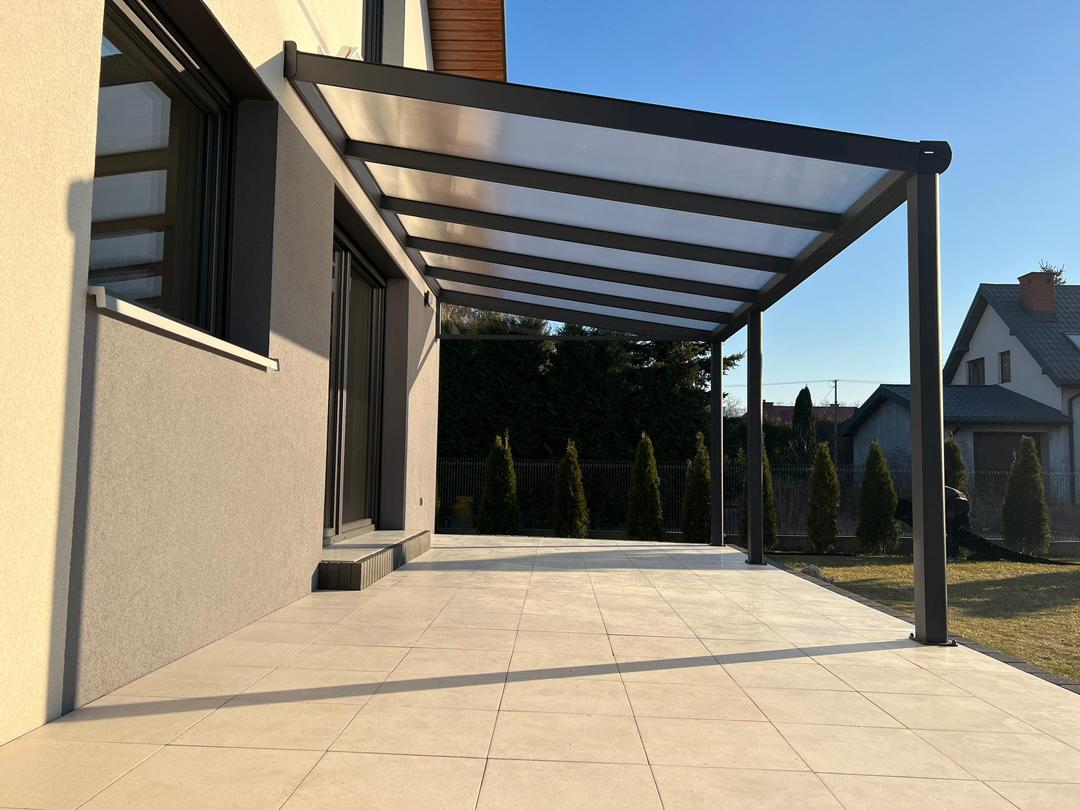 Terrassenüberdachung Polycarbonat, 5,06 m x 3,50 m