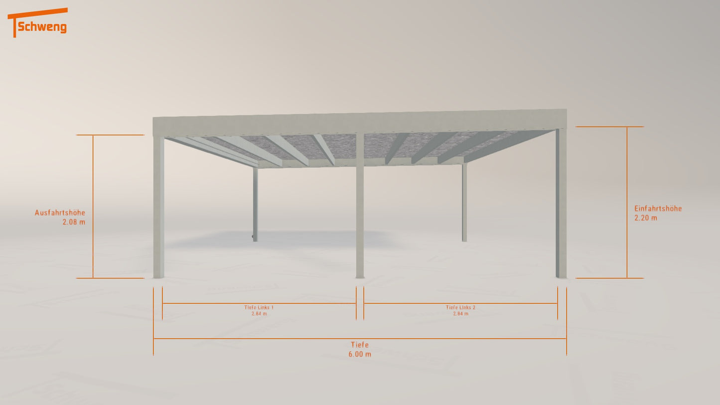 #DE Schweng Flachdachcarport C600+ (ID 2qj4gj)