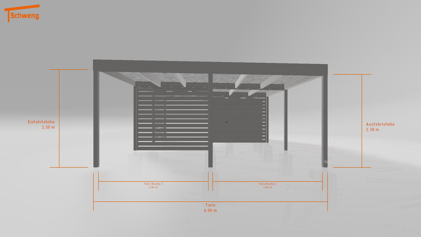 #DE Schweng Flachdachcarport C600+ (ID 5mw54r)
