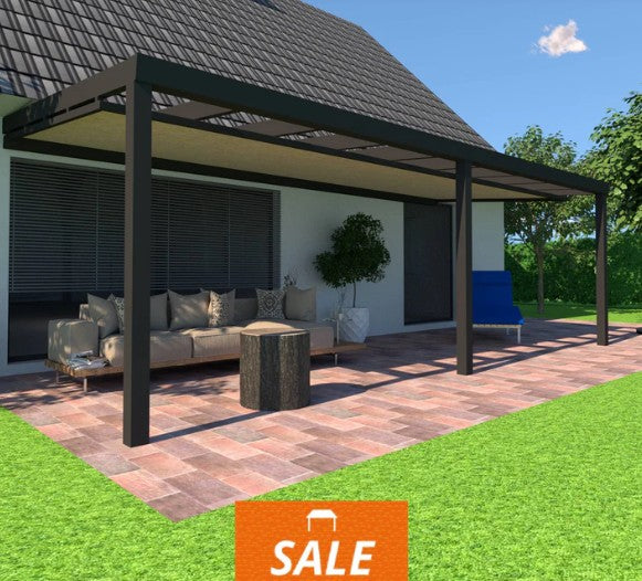 Schweng Terrassenüberdachung S400 mit Unterdachmarkise - 5,00 m x 2,50 m - inkl. Montage