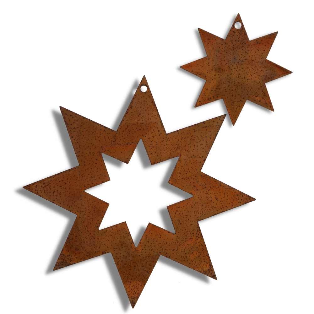 Edelrost Weihnachtsdeko Sterne zum Aufhängen