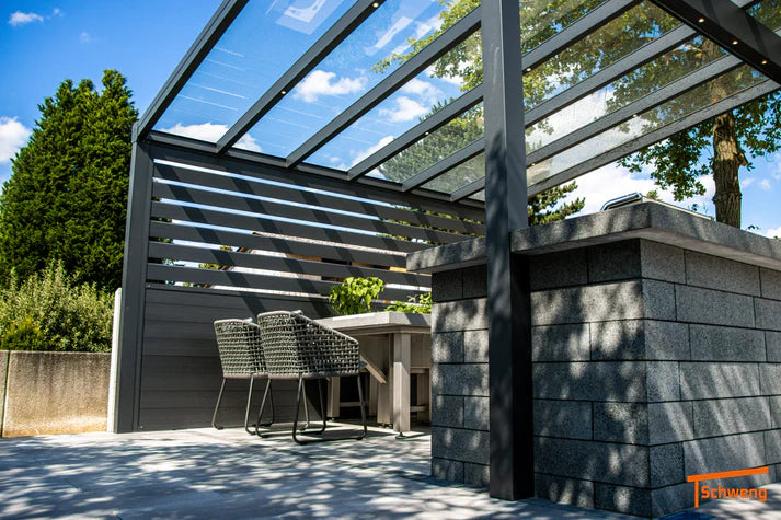 Schweng Seitenwände mit Paneelen, Glas oder Polycarbonat (konfigurierbar)