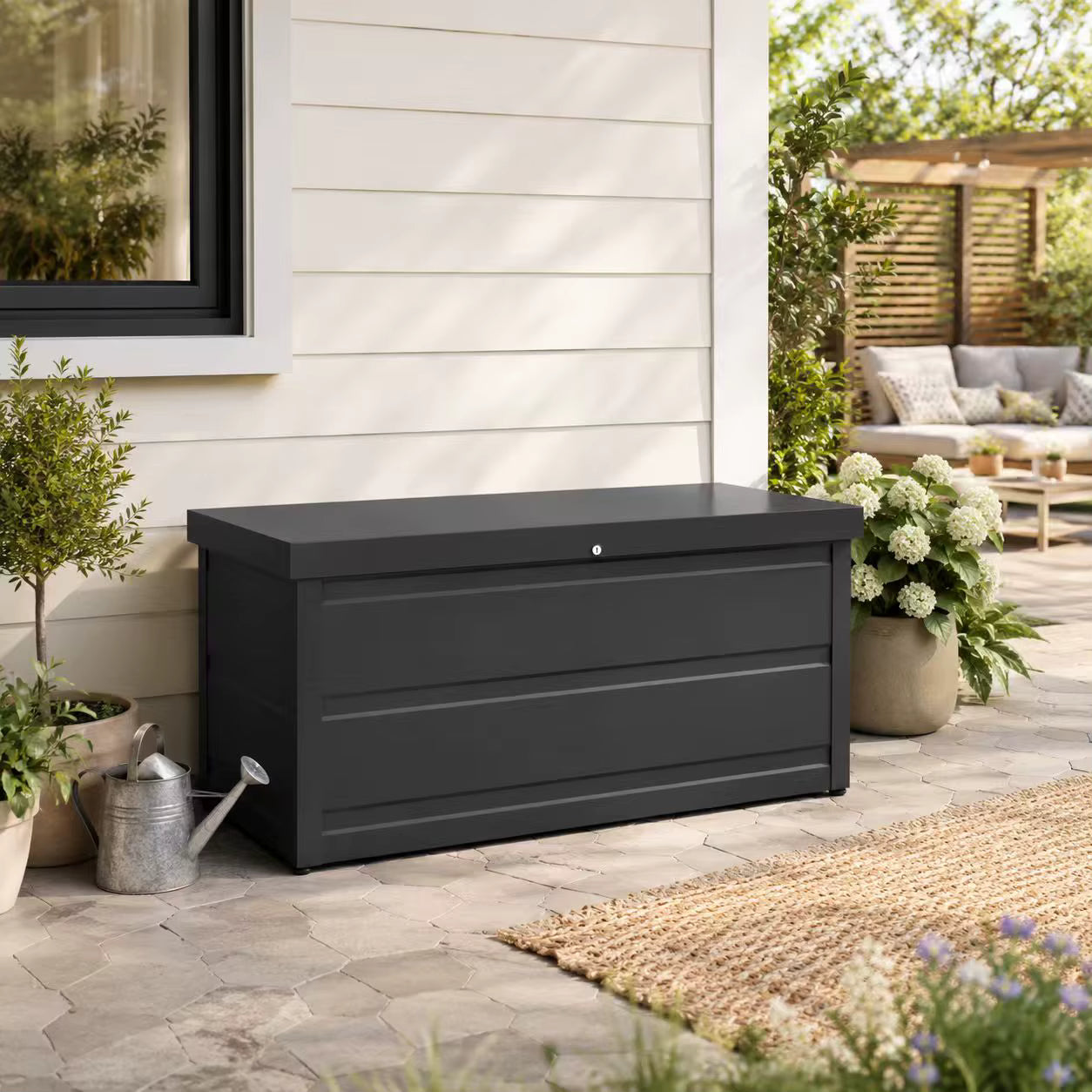 Garten-Aufbewahrungsbox Anthrazit 138 × 62 × 65 cm – Wetterfest & Robust