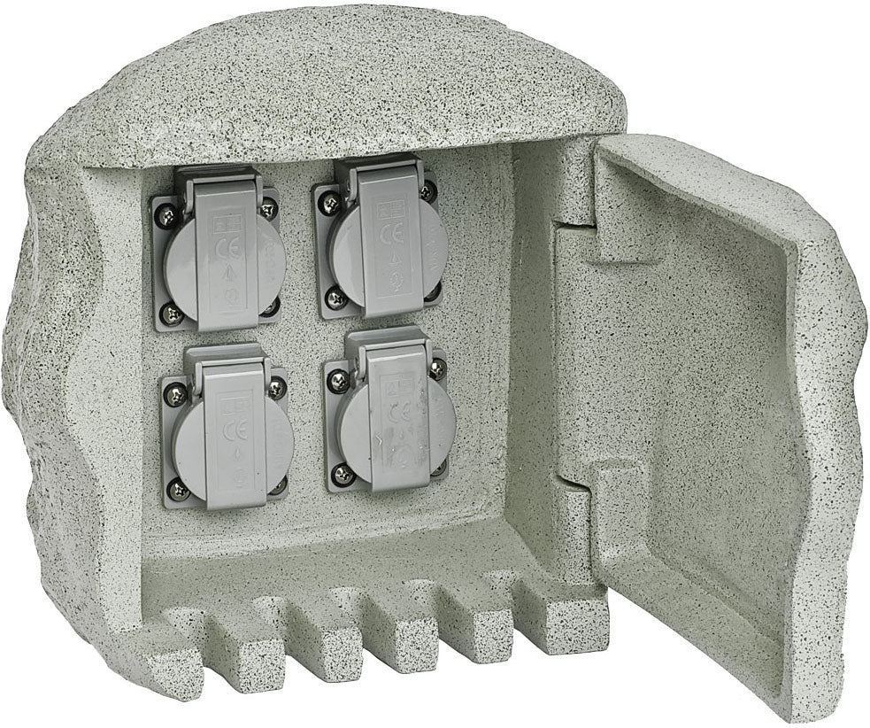 4-fach Garten-Energieverteiler in Steinoptik – MPN: 230418