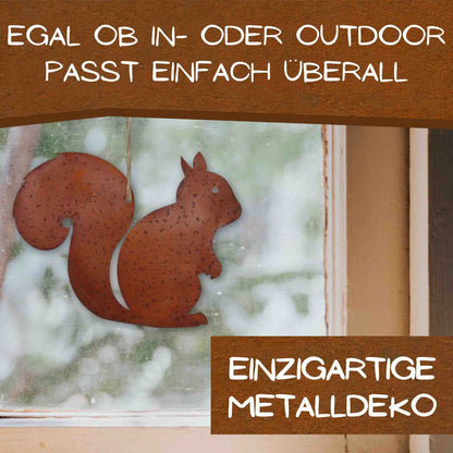 Metalldeko Rost Eichhörnchen Kecki