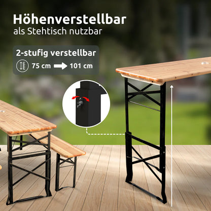 Bierzeltgarnitur - mehrteilig & klappbar - Höheneverstellbar