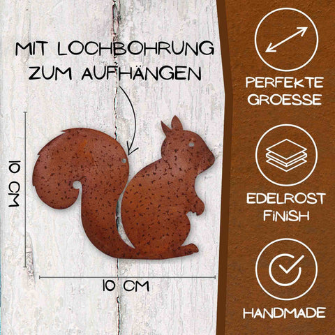 Metalldeko Rost Eichhörnchen Kecki