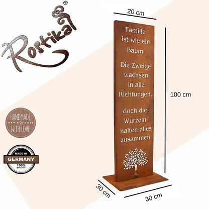 Edelrost Gartenschilder Metall