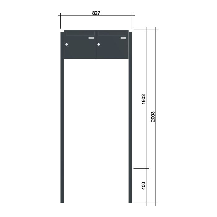 Briefkastenanlage | Freistehend| senkrechte Kästen