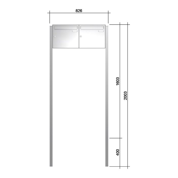 Briefkastenanlage | Freistehend| senkrechte Kästen