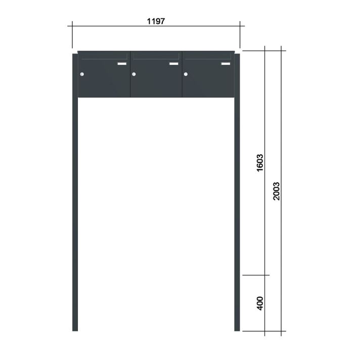 Briefkastenanlage | Freistehend| senkrechte Kästen