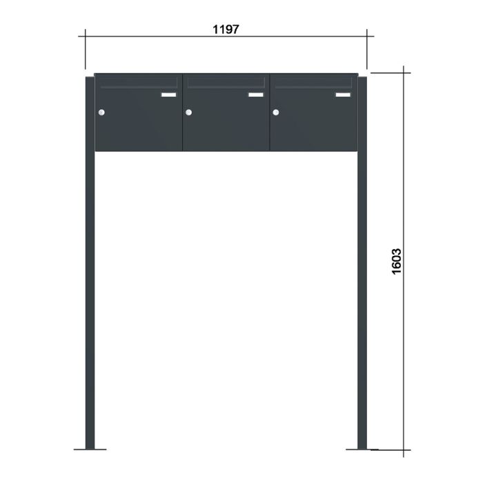 Briefkastenanlage | Freistehend| senkrechte Kästen