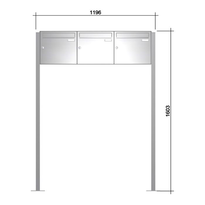 Briefkastenanlage | Freistehend| senkrechte Kästen