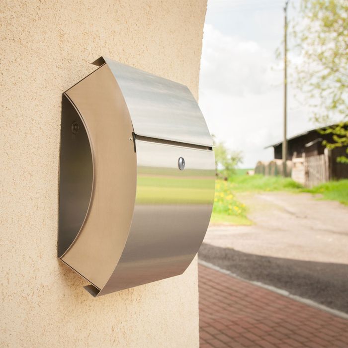 Briefkasten | SANTA FE | zur Wandmontage | mit Zeitungsfach | Edelstahl