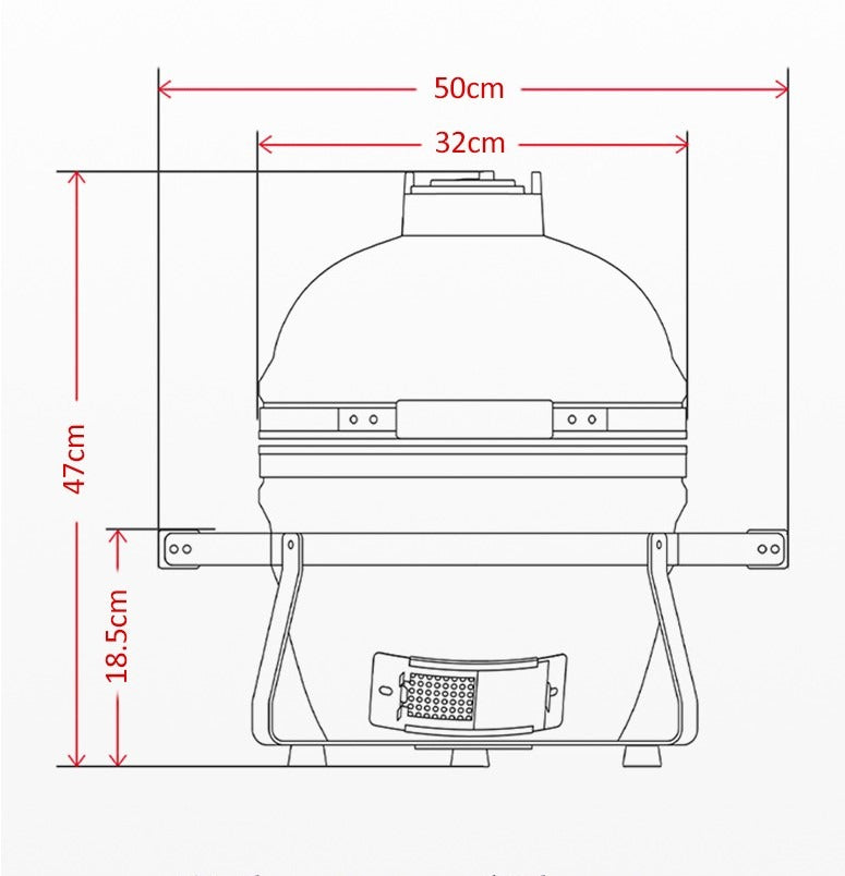 BBQ-First Grill, Tischgrill, Holzkohlegrill, Keramik-Grill