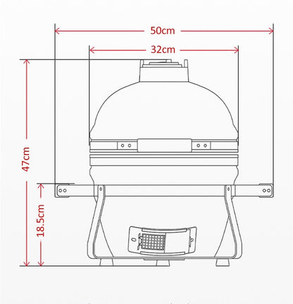 BBQ-First Grill, Tischgrill, Holzkohlegrill, Keramik-Grill