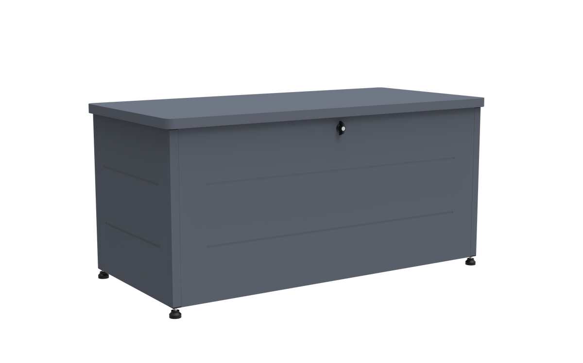 Garten-Auflagenbox 460 Liter aus verzinktem Stahl – pulverbeschichtete Outdoor-Aufbewahrungsbox, 136 × 66 × 67 cm