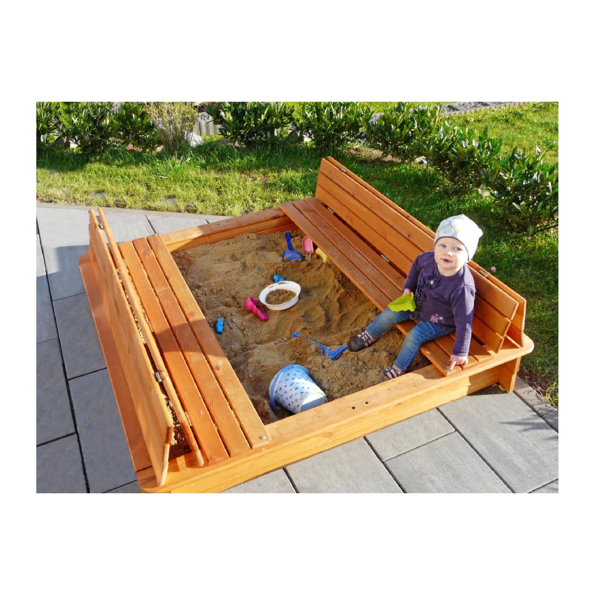 markise sandkasten weka Sandkasten 196 B, mit Klappbarer Abdeckung, Honigbraun – Schweng Shop
