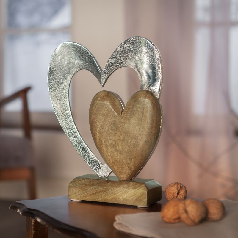 Holzdeko "Herz in Herz"