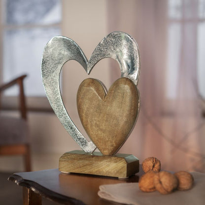 Holzdeko "Herz in Herz"