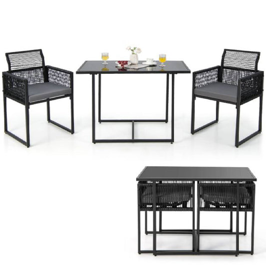 3-Teiliges Outdoor-Dining-Set