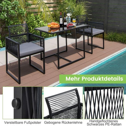 3-Teiliges Outdoor-Dining-Set