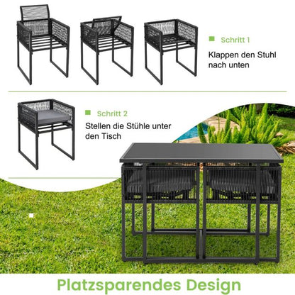 3-Teiliges Outdoor-Dining-Set