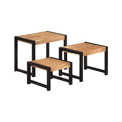 vidaXL Satztische 3 Stk. Massivholz