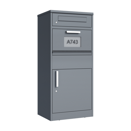 Schweng 2-in-1 Paketbox mit Briefkasten und LED-Beleuchtung – Verzinkter Stahl, abschließbar, 112 cm